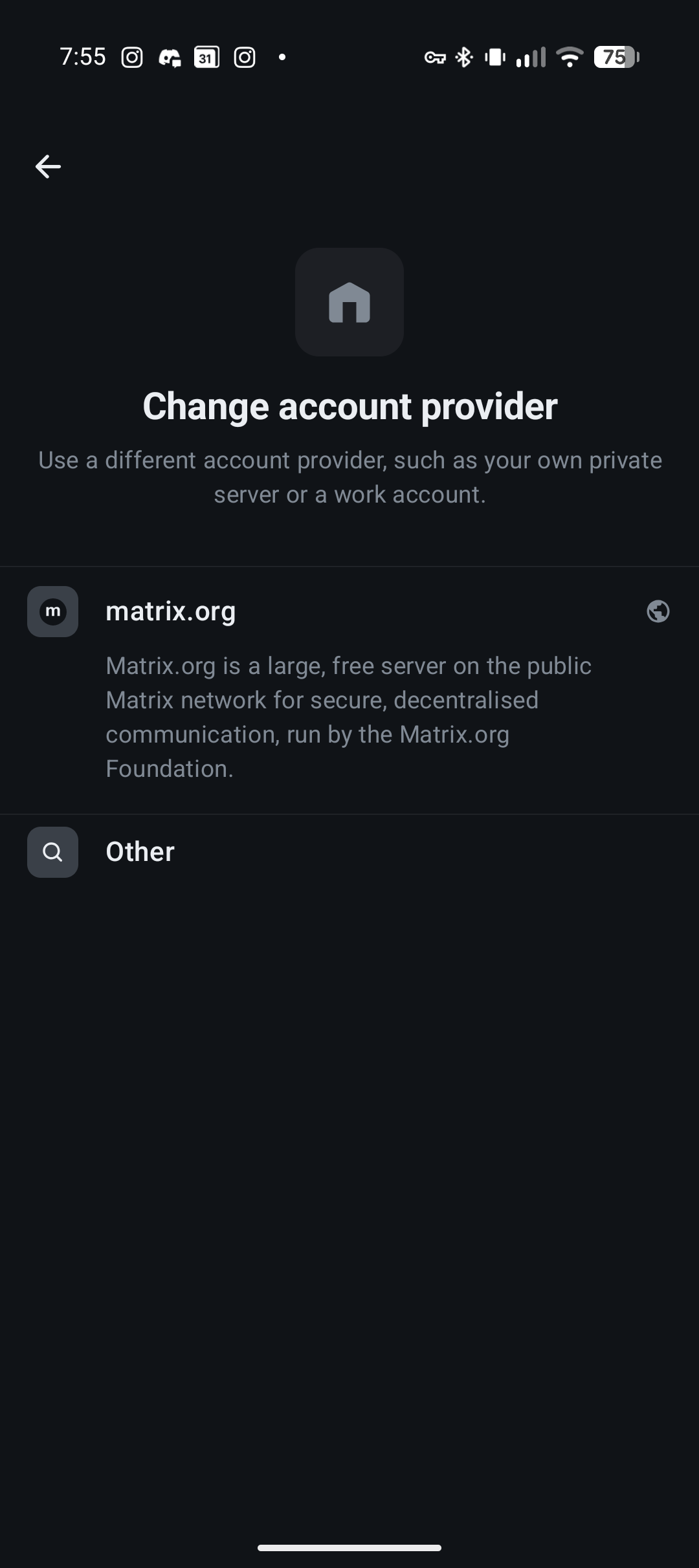 choose an account provider